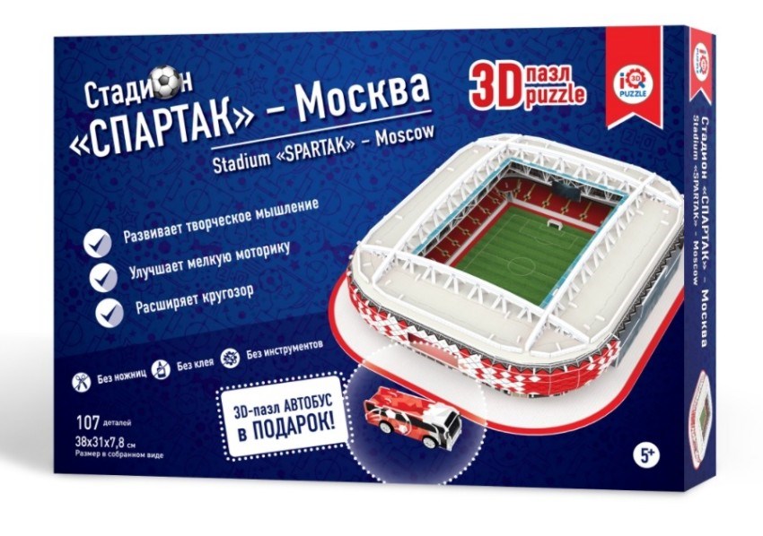 IQ 3D Puzzle (16545) - Stadium Spartak, Moscow - 107 pieces puzzle